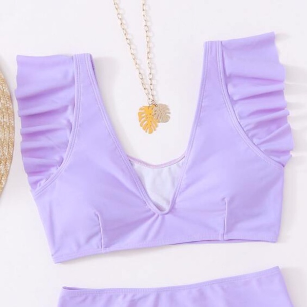 Shein Purple Bathing Suit Set